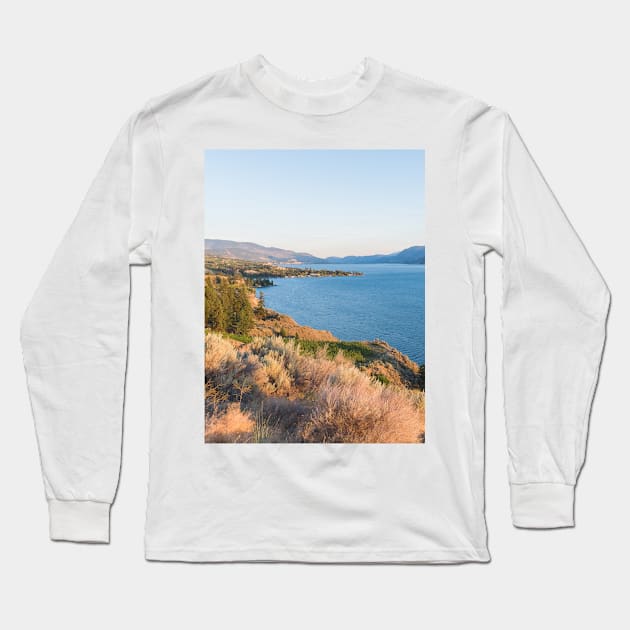 Summer Evening View of Okanagan Lake and Naramata Long Sleeve T-Shirt by Amy-K-Mitchell